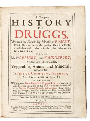 [Medicine & Science] Pomet Pierre, (1658-1699) A Compleat History of Druggs.